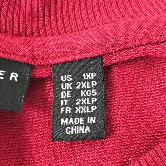 Susan Graver Weekend Cozy Jersey Knit Tunic Women's Plus 1X Petite Red Pockets - Picture 12 of 12